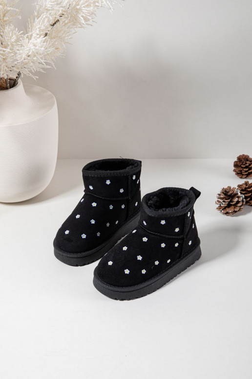 Bottes de neige pour enfants avec motifs floraux, couleur noire Gracina