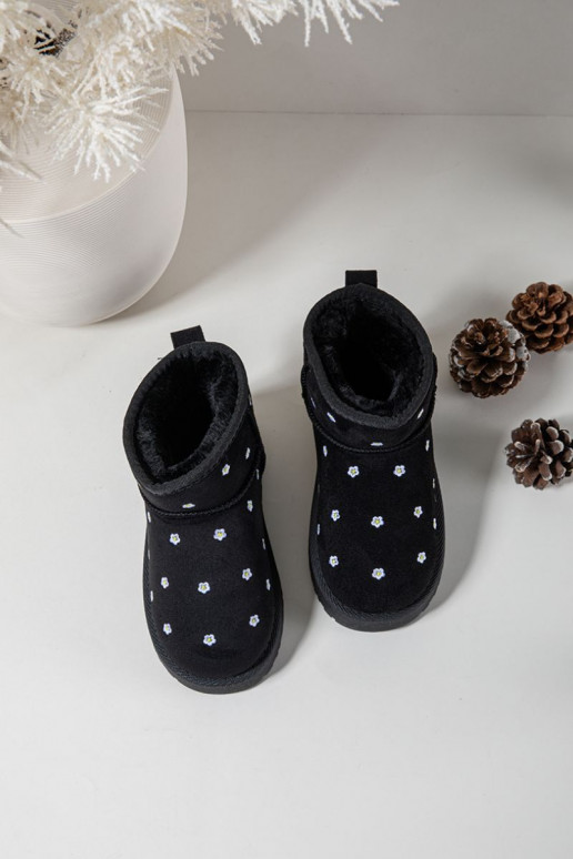 Bottes de neige pour enfants avec motifs floraux, couleur noire Gracina