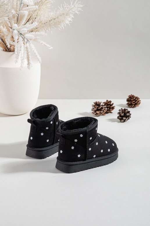 Bottes de neige pour enfants avec motifs floraux, couleur noire Gracina