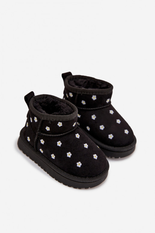 Bottes de neige pour enfants avec motifs floraux, couleur noire Gracina