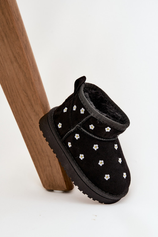 Bottes de neige pour enfants avec motifs floraux, couleur noire Gracina