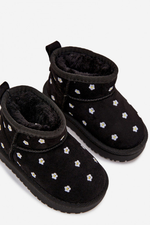 Bottes de neige pour enfants avec motifs floraux, couleur noire Gracina