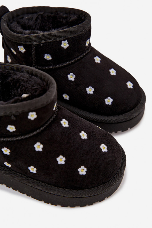 Bottes de neige pour enfants avec motifs floraux, couleur noire Gracina