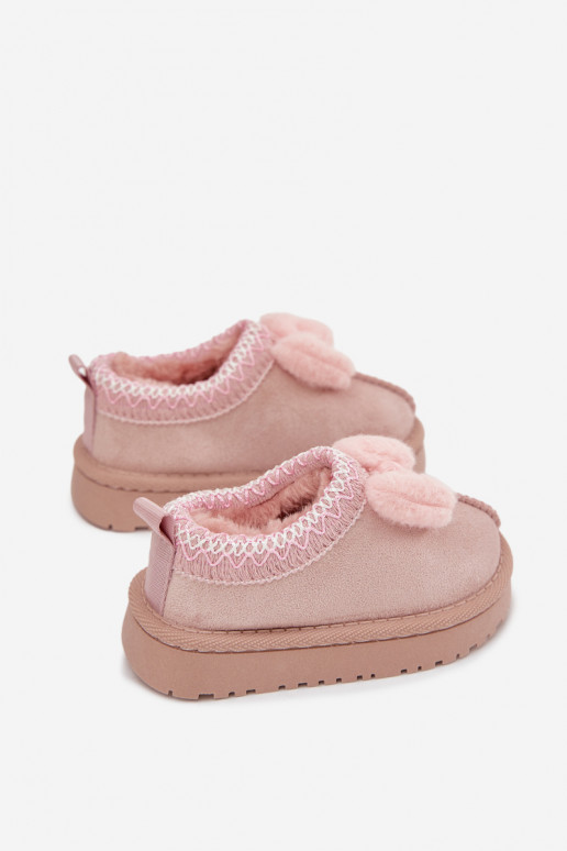 Bottes de neige pour enfants avec broderie et ruban, couleur rose Daven