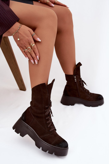 Arbeitsstiefeletten FemininErmöglichtturalnego aus INildlederu Zazoo 976 CzekoladoZue