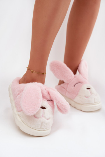 met bont Slippers Dames Konijntjes roze Faylen 2