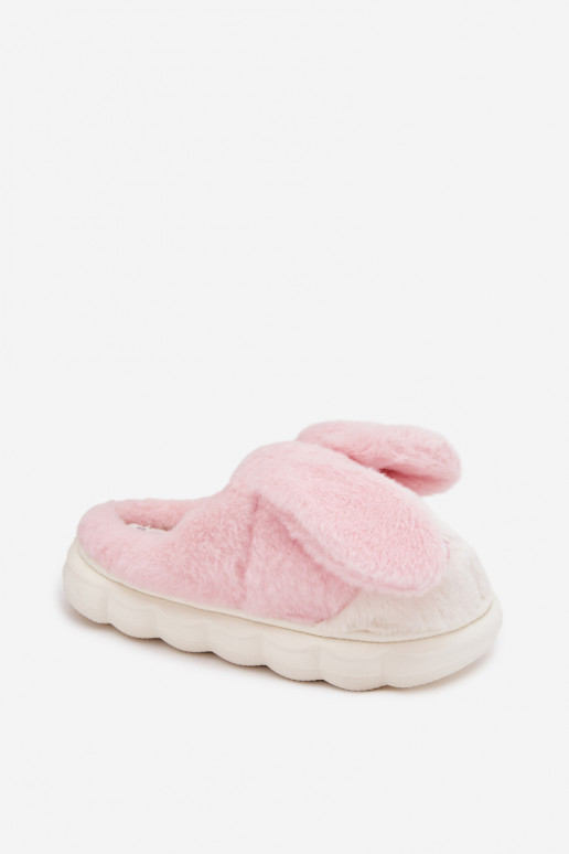 avec un manteau de fourrure Chaussons Féminin Lapins couleur rose Faylen