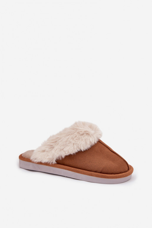 Slippers Dames met bont bruine kleur Carisse
