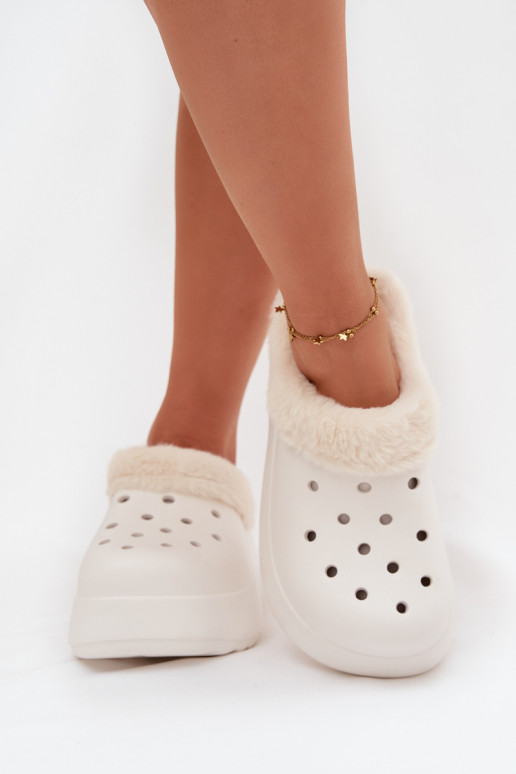 Pantoufles légères Pantoufles pour femmes réchauffer avec de la fourrure à l intérieur couleur blanche Palvine