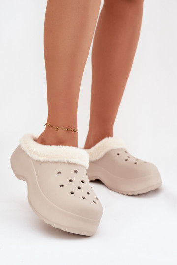 Pantoufles légères Pantoufles pour femmes réchauffer avec de la fourrure à l intérieur couleur kaki Palvine 2