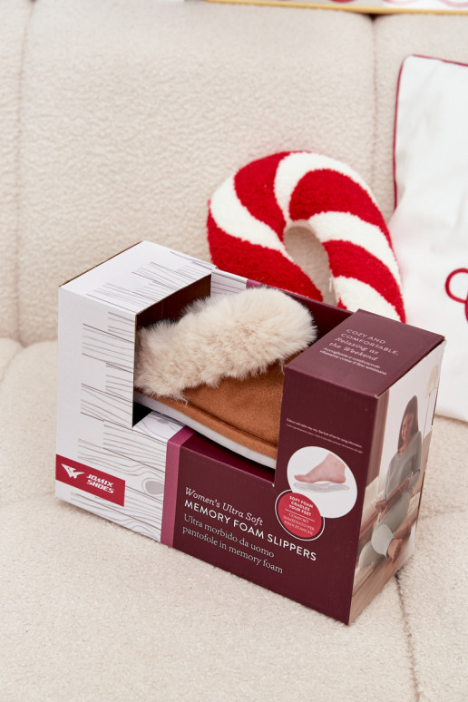 Hausschuhe Feminin mit Pelzmantel braune Farbe Delissa