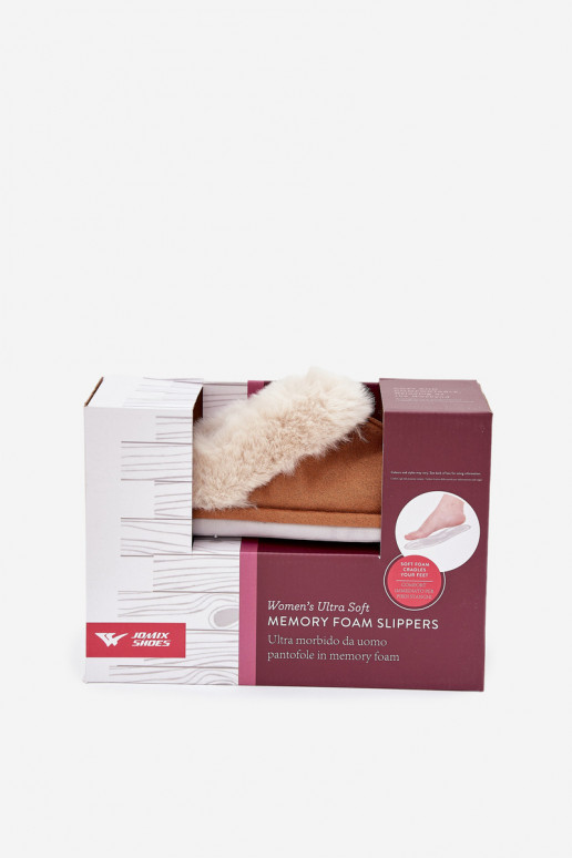 Chaussons Féminin avec un manteau de fourrure marron Delissa