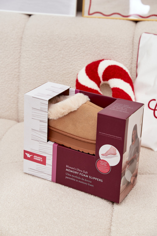 Slippers Dames met bont bruine kleur Eveline