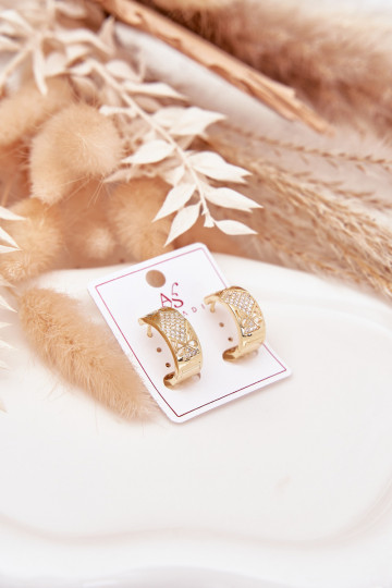 met stijlvolle detailsi Dames Stal Chirurgiczna met sprankelende gaten gouden kleur