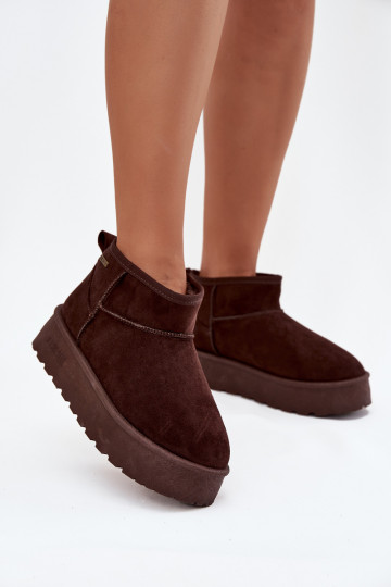 lage sneeuwlaarzen met platform Big Star OO274A101 in chocolade kleur 2