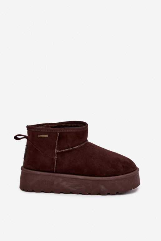 lage sneeuwlaarzen met platform Big Star OO274A101 in chocolade kleur