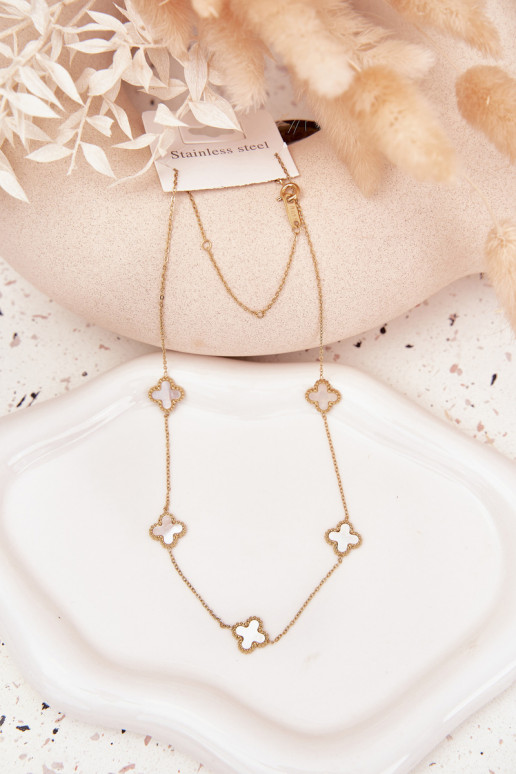 Chaîne en acier inoxydable or-perle