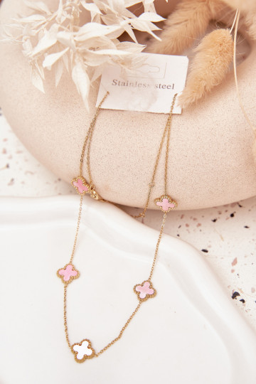 RVS gouden-roze ketting