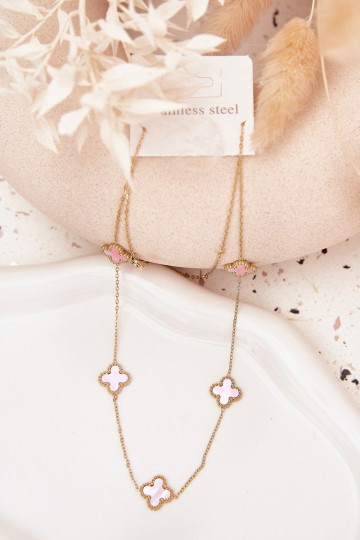 Edelstahlkette in gold-rosa 2