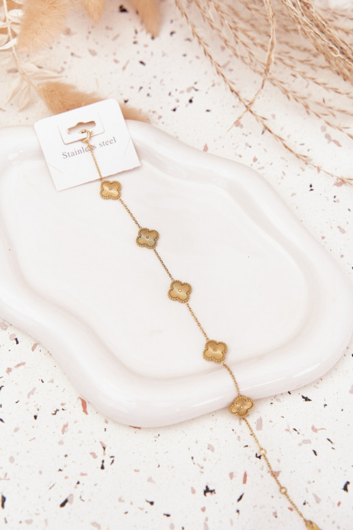Ein Armband aus Edelstahlmit floralen Motivenuszkami goldene Farbe