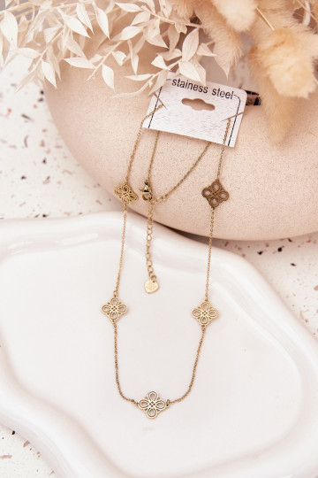 Collier en acier inoxydable couleur or 2