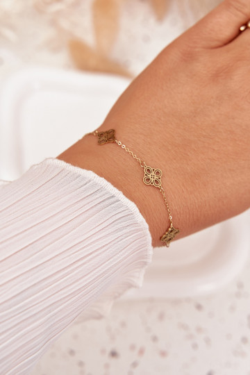 RVS gouden armband met hangers