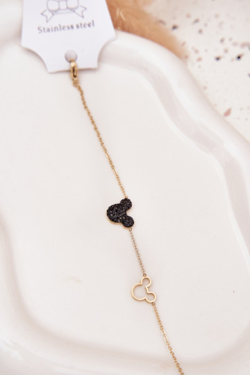 Armband uit roestvrij staal muis Miki gouden kleur 2