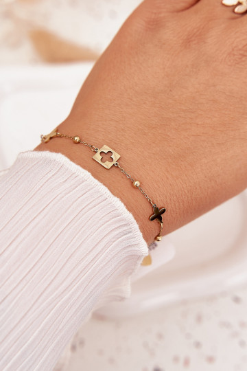 RVS gouden armband met hangers