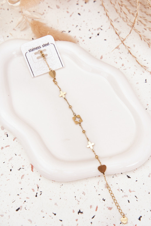 Ein Armband aus Edelstahl Mit Anhängern goldene Farbe