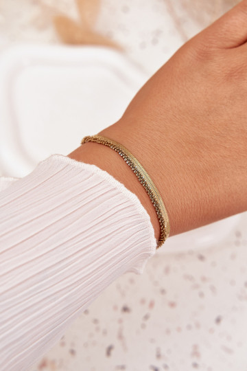Dubbele RVS gouden armband