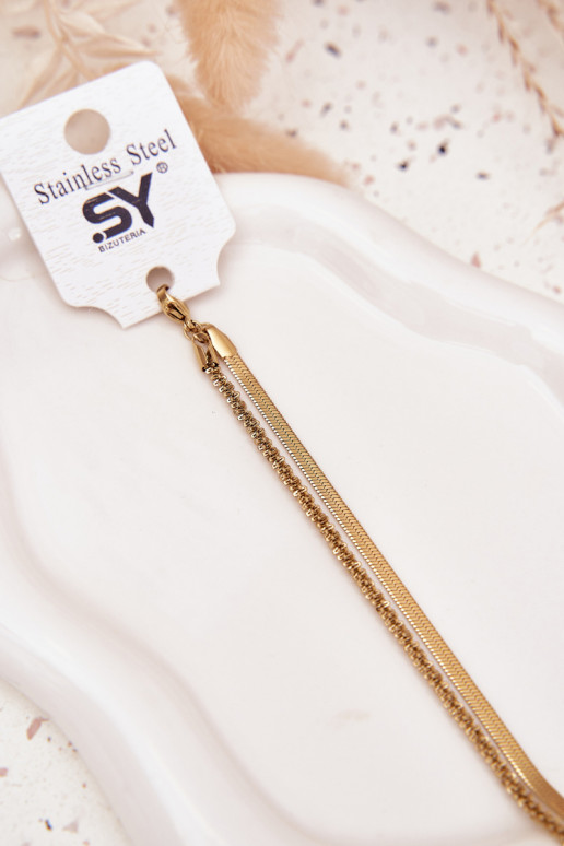 Ein Armband Doppelt aus Edelstahl goldene Farbe