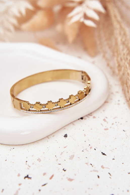 Ein Armband aus Edelstahl Ozdobiona Cyrkoniami goldene Farbe