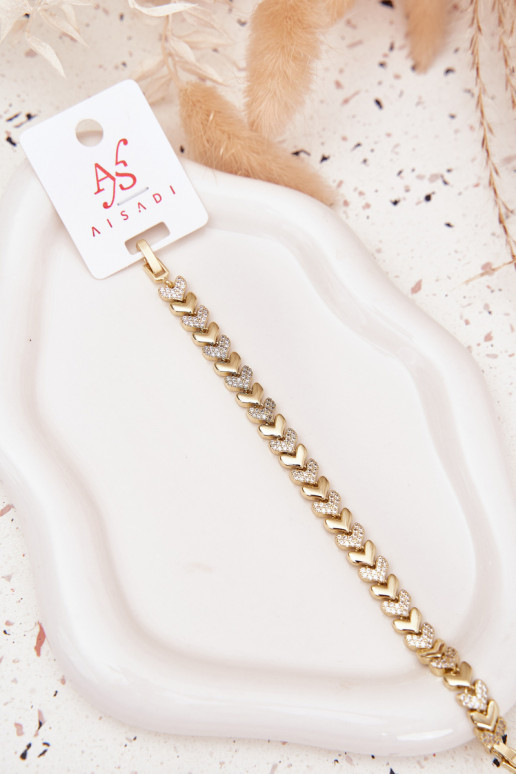 Ein Armband Feminin Herzen mit blitzenden Augen goldene Farbe