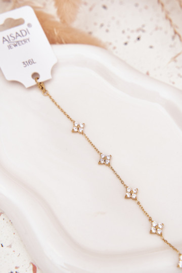 Ein Armbandmit floralen Motivenuszkami Stal Chirurgiczna goldene Farbe 2