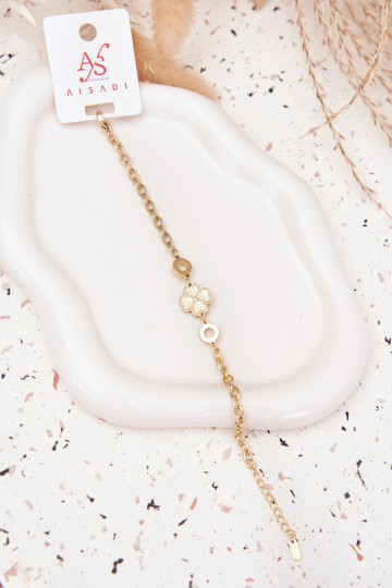 Un braceletKoniczynką Fabriqué en acier chirurgical couleur dorée 2