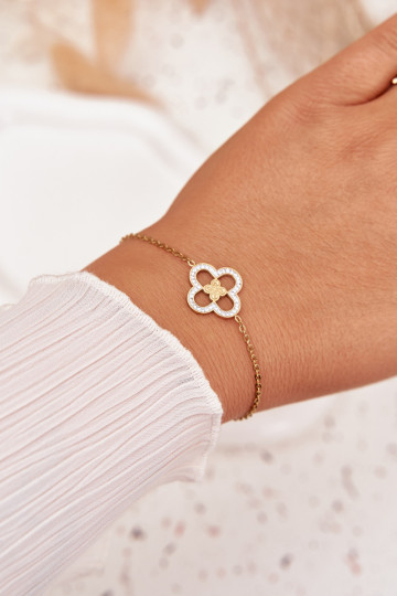 Damenarmband aus chirurgischem Stahl in Goldfarbe