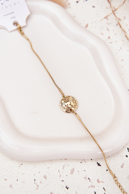 Ein Armband Feminin Mit Anhänger Kółkomit floralen Motivenuszkami goldene Farbe