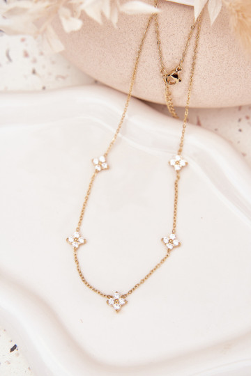 Sans cou Fémininavec des motifs florauxuszkami Stal Chirurgiczna couleur dorée