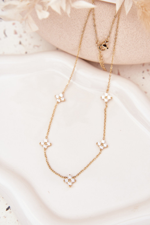 Ohne Hals Femininmit floralen Motivenuszkami Stal Chirurgiczna goldene Farbe