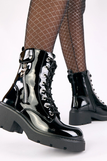 Bottines noires vernies sur... 2
