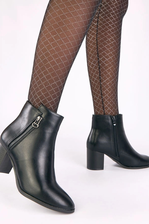 Bottes classiques noires à talon avec...