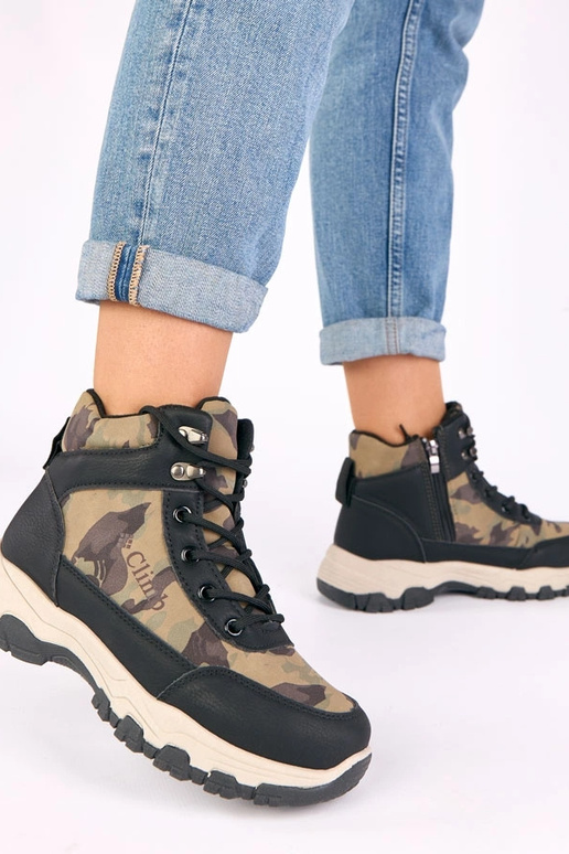 Bottines noires à plateforme avec...