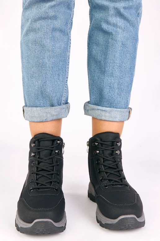 Bottines noires à plateforme Louie