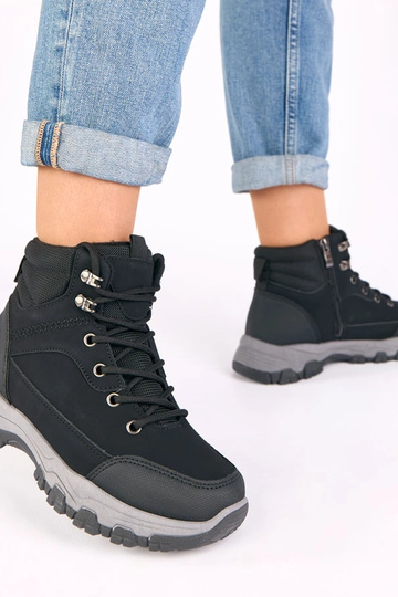 Briana schwarze Plateau-Boots 2