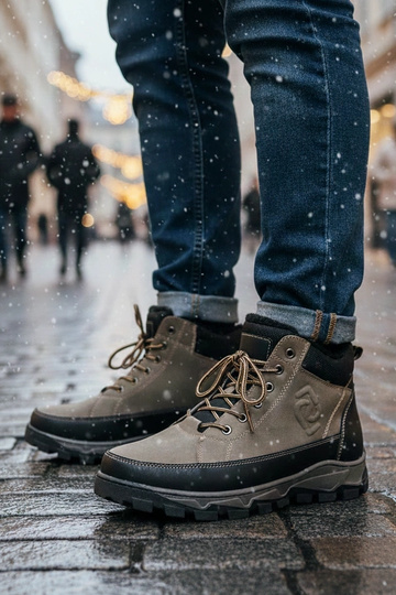 Elias grüne Herren-Boots mit warmem Futter
