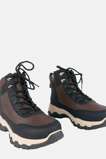 Bruine heren, gevoerde sneakers op een verhoogde zool Pedro 2
