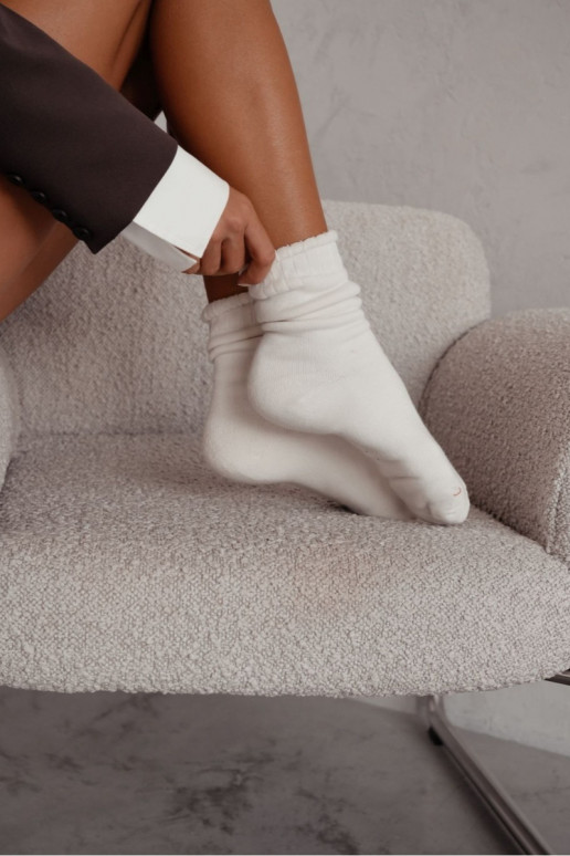 Chaussettes Féminin Pas de pression Frotte couleur ivoire