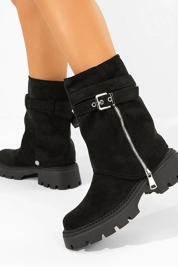 Bottines noires avec tige amovible et zip décoratif Edna 2