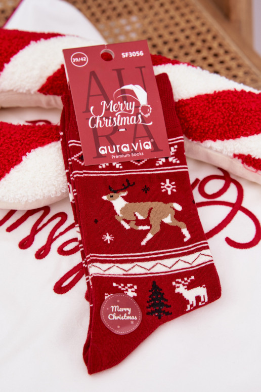 Skarpety Het heeftnnen Kerstmis Biegnący Rendier rood