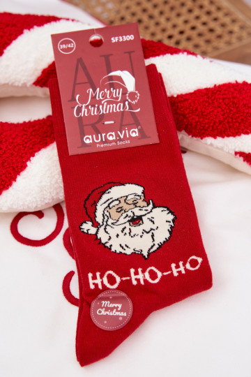 Skarpety Männlich INeihnachten Śmiejący Się INeihnachtsmann rote Farbe